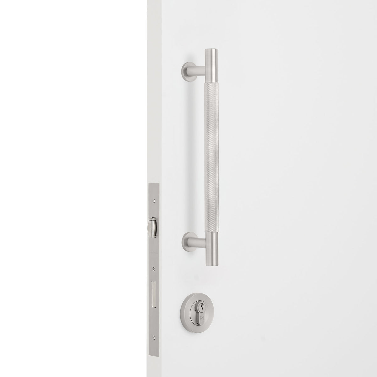 Brushed Nickel Roller Lock Kit - Charmian Pull