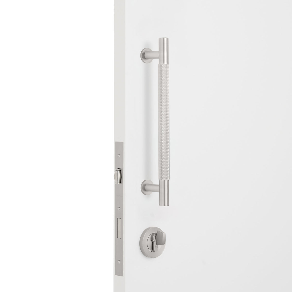 Brushed Nickel Roller Lock Kit - Charmian Pull