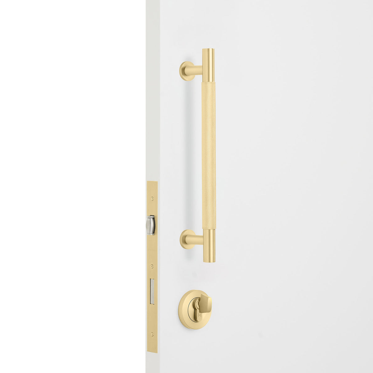 Satin Brass Roller Lock Kit - Charmian Pull