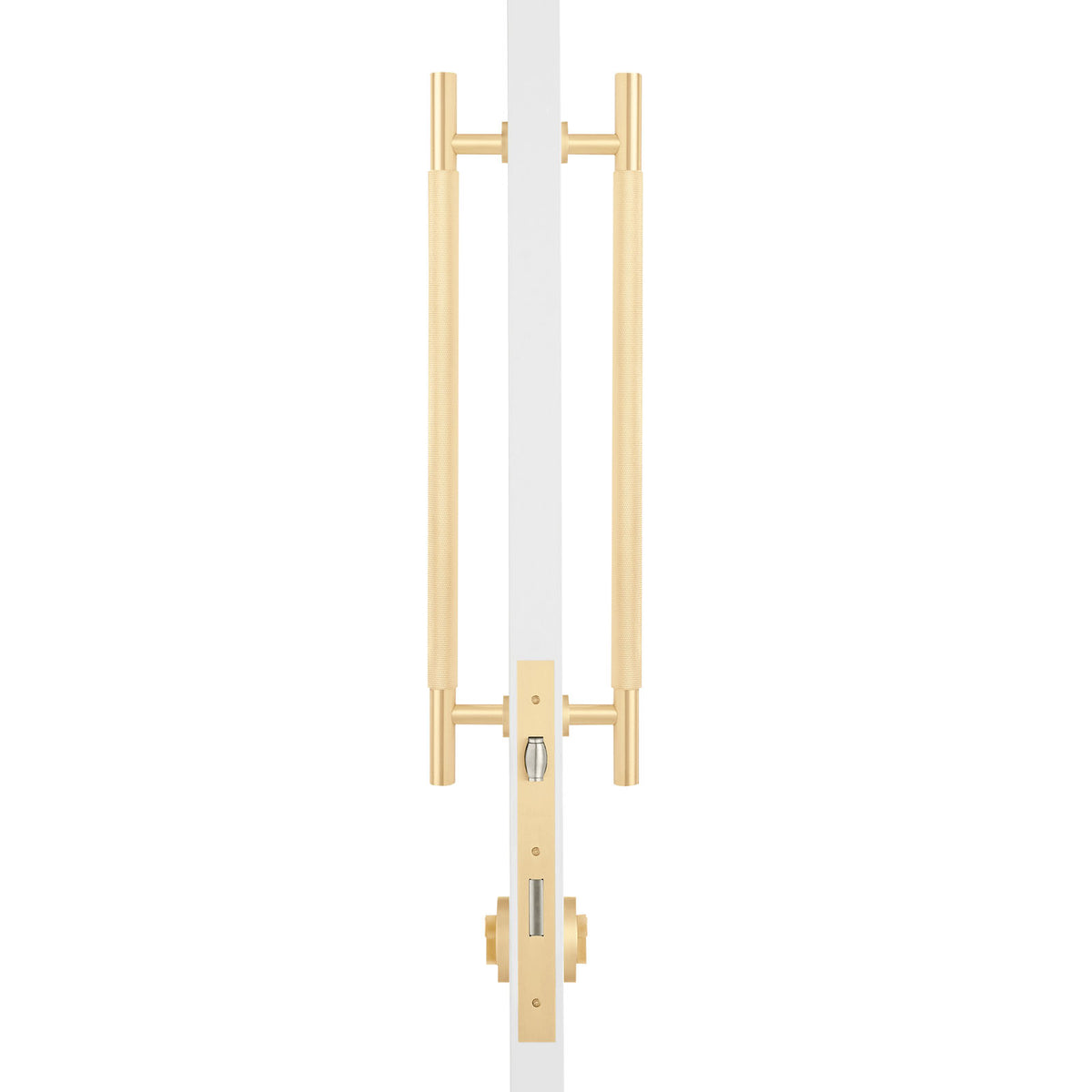 Satin Brass Roller Lock Kit - Charmian Pull