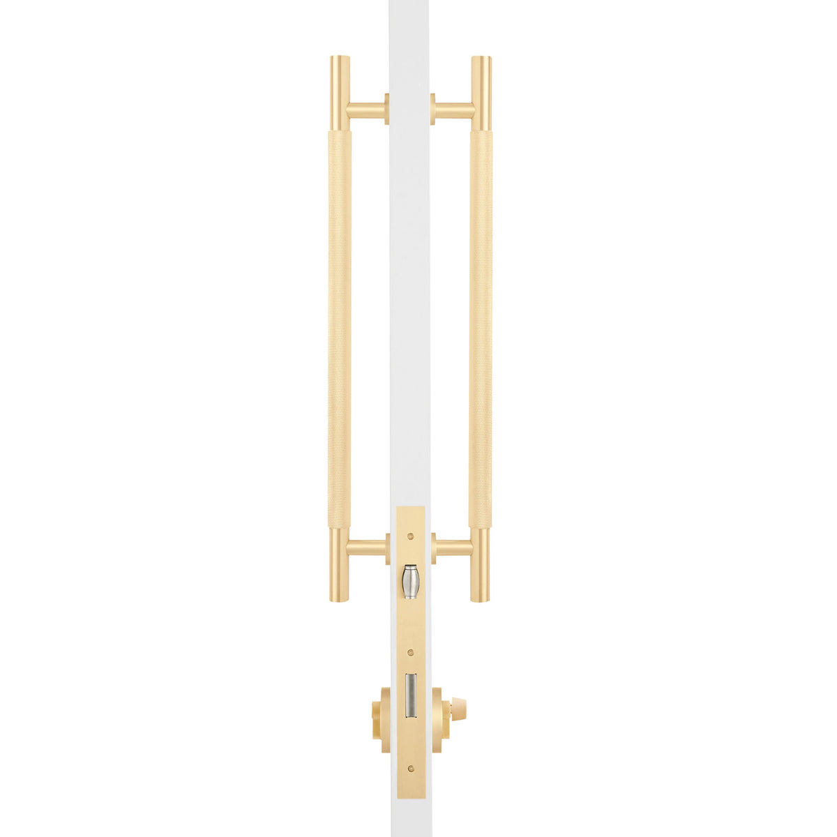 Satin Brass Roller Lock Kit - Charmian Pull