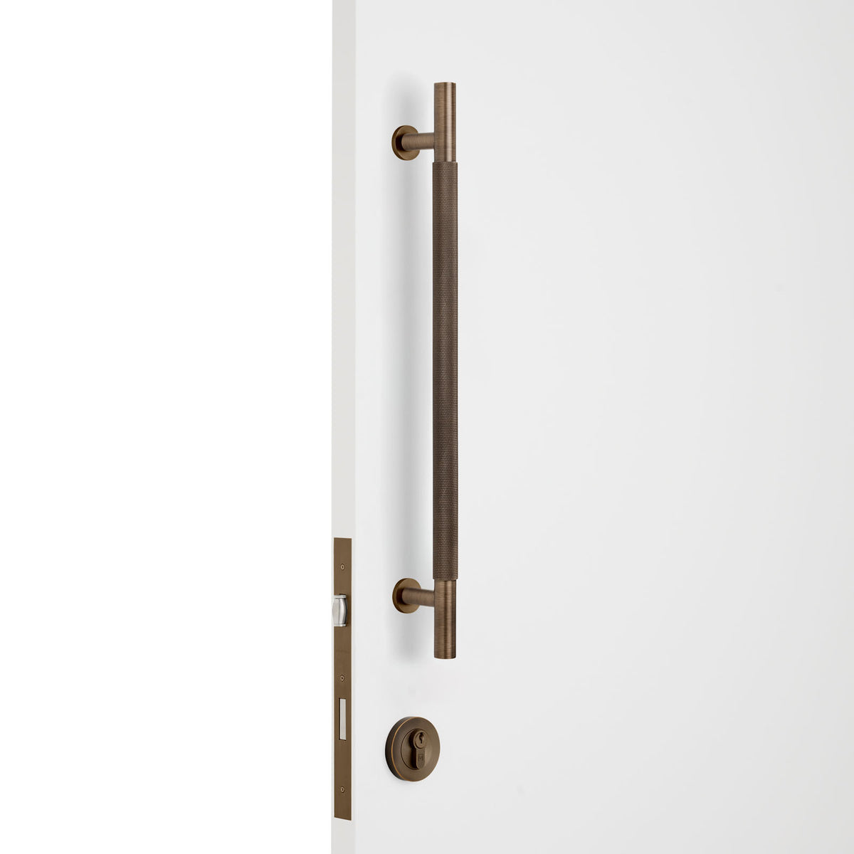 Aged Brass Roller Lock Kit - Charmian Pull