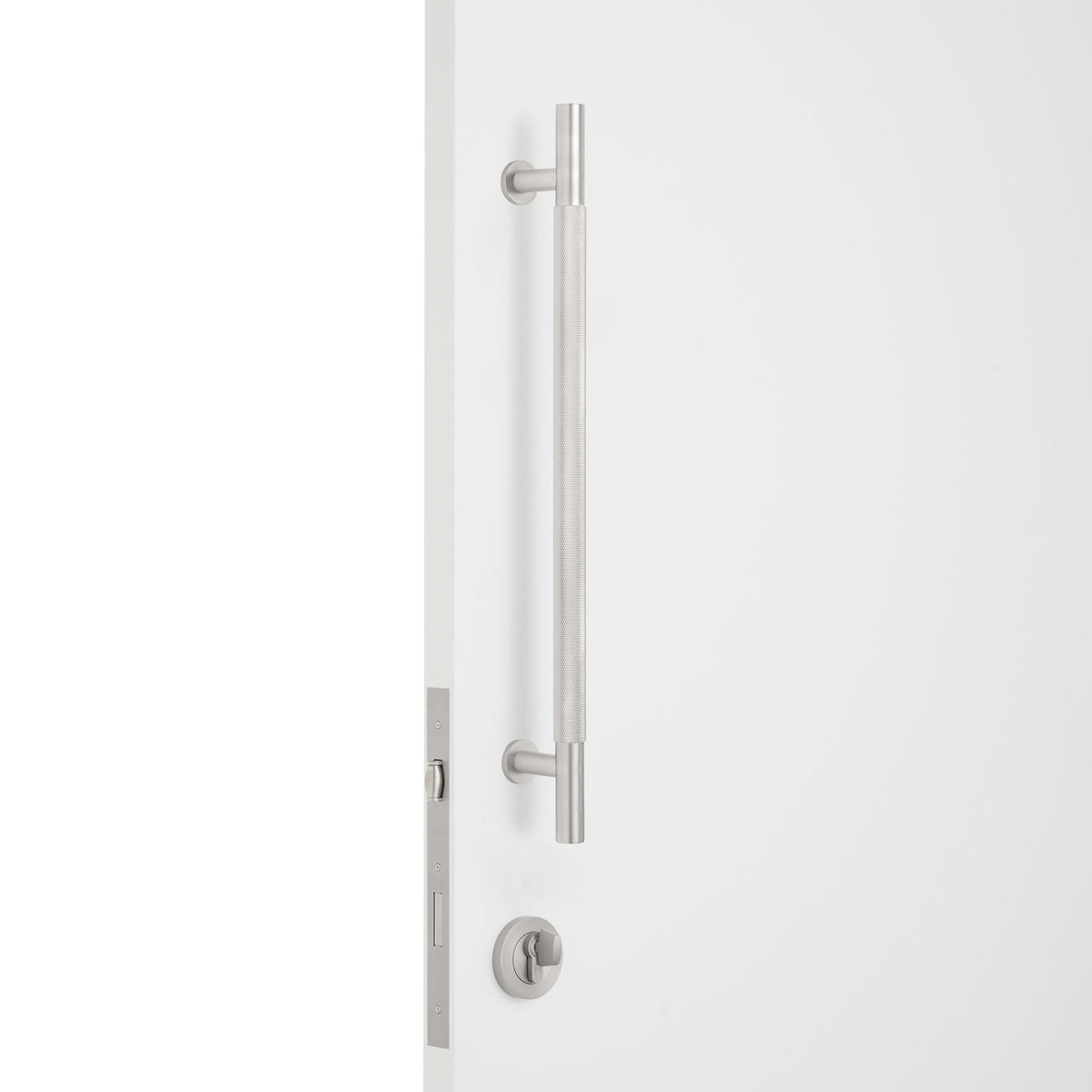 Brushed Nickel Roller Lock Kit - Charmian Pull