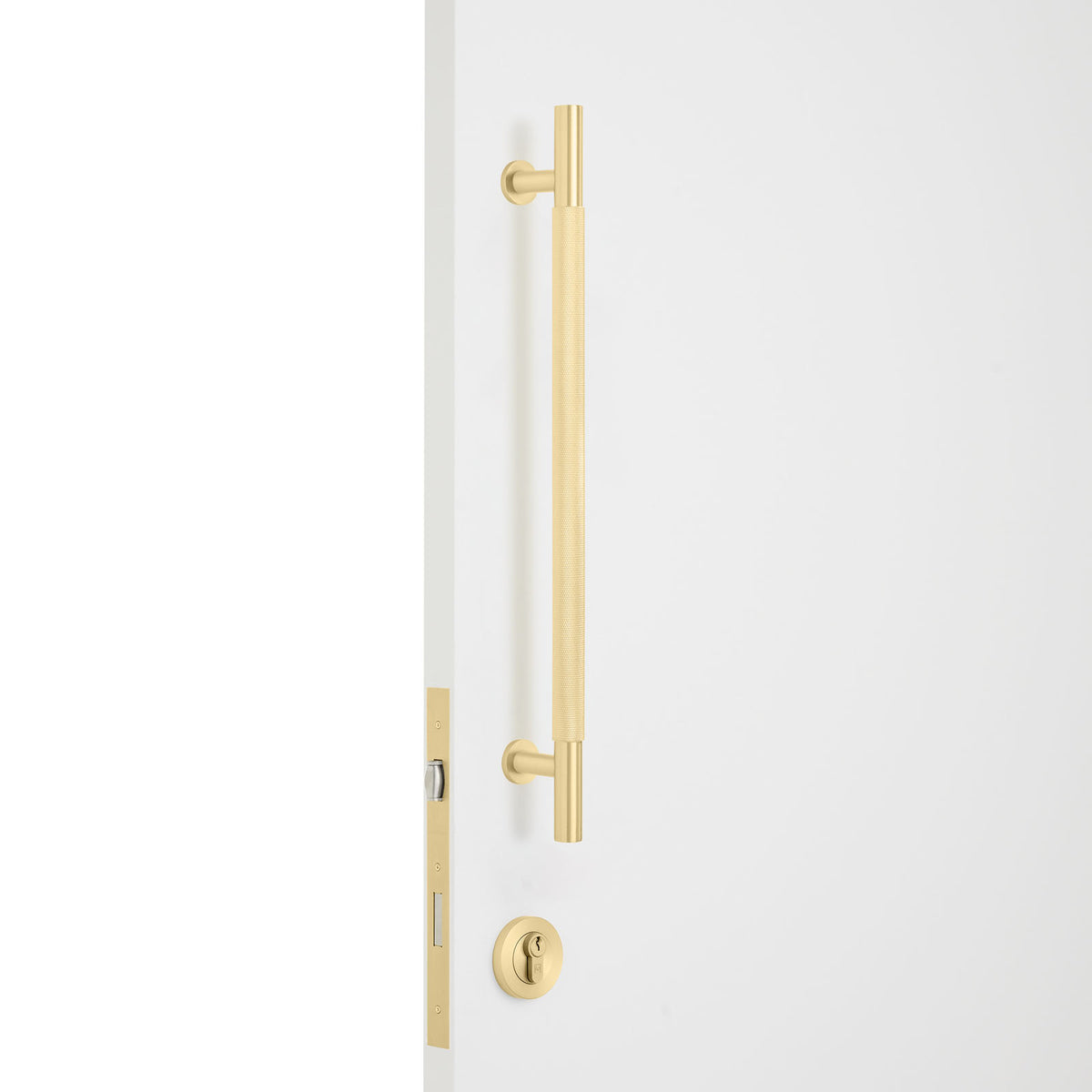 Satin Brass Roller Lock Kit - Charmian Pull