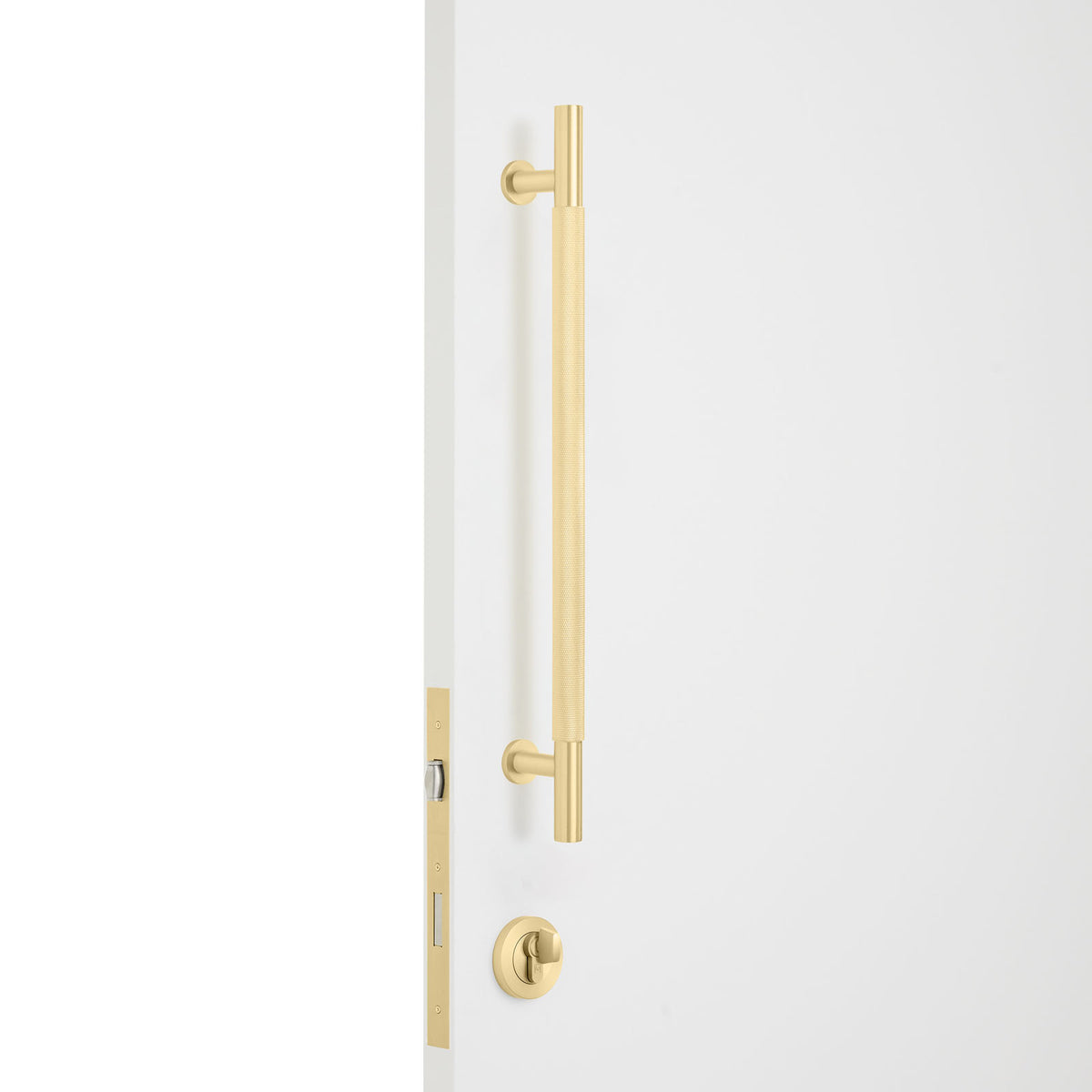 Satin Brass Roller Lock Kit - Charmian Pull