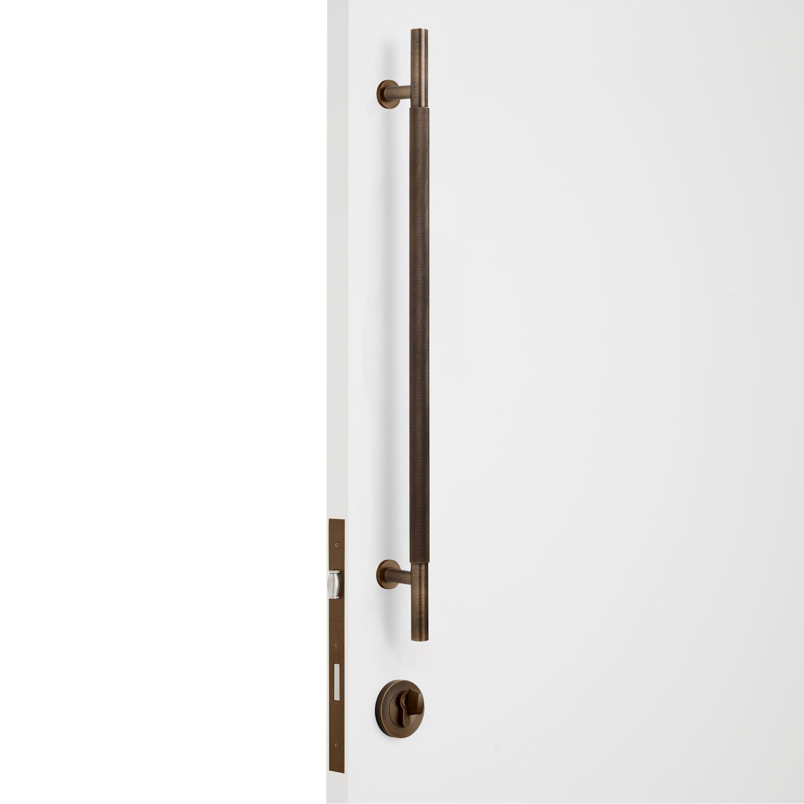 Lock Pull Kit Charmian Pull - Aged Brass Roller Lock Kit- Manovella