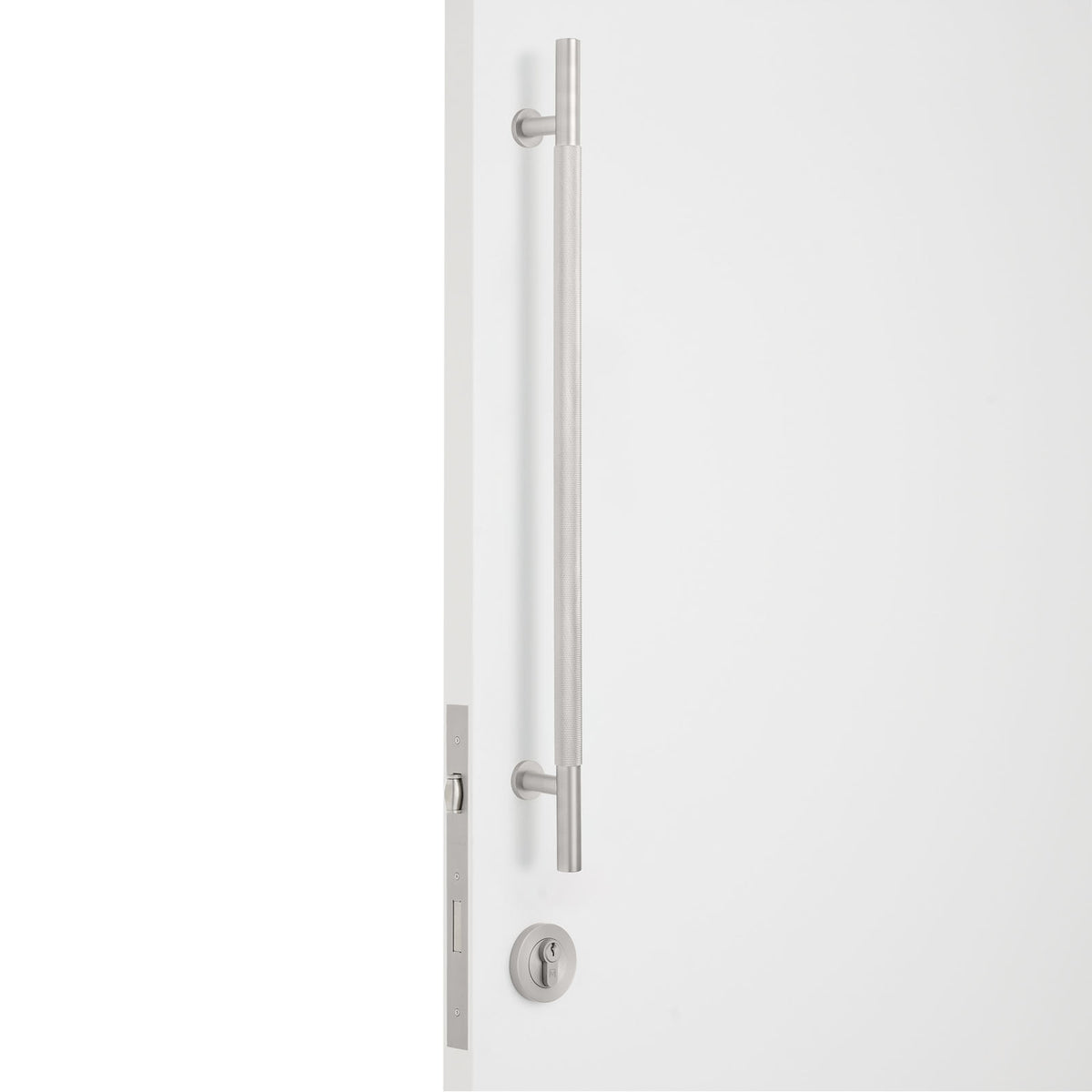 Brushed Nickel Roller Lock Kit - Charmian Pull