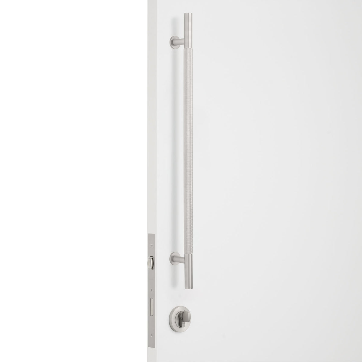 Brushed Nickel Roller Lock Kit - Charmian Pull