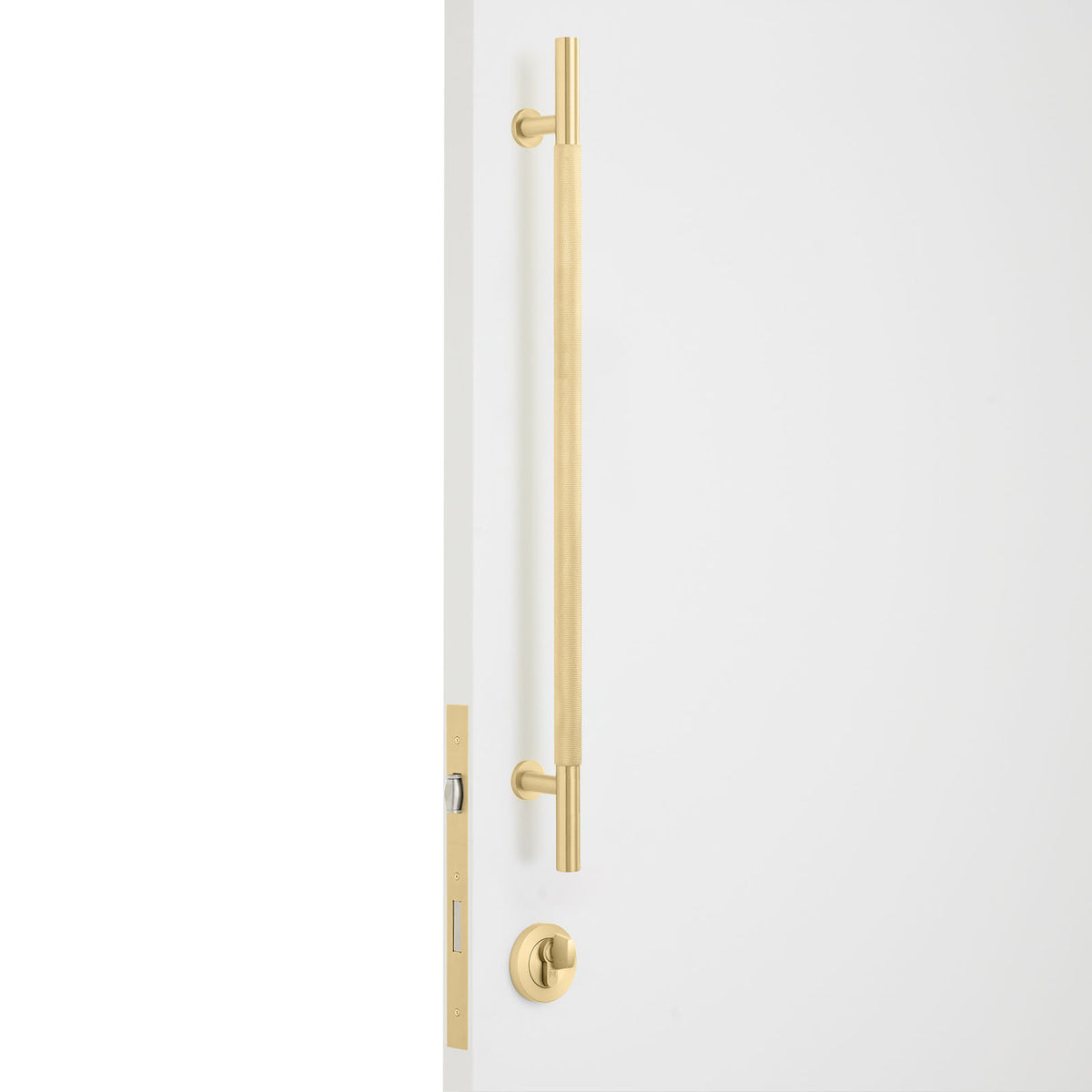 Satin Brass Roller Lock Kit - Charmian Pull