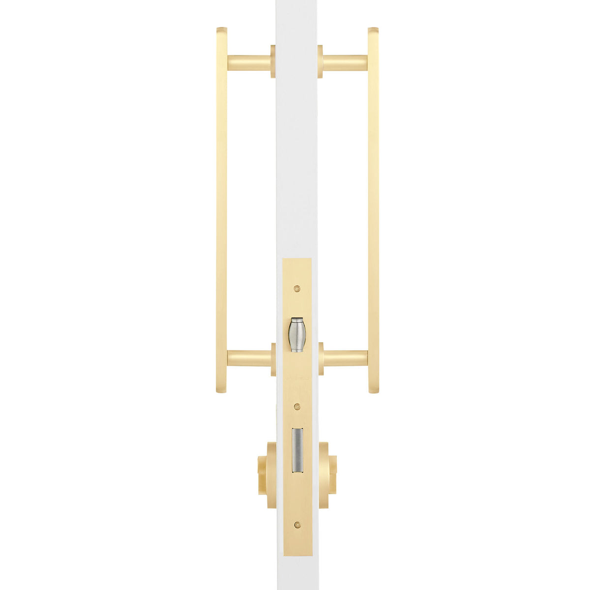 Satin Brass Roller Lock Kit - Imogen Pull