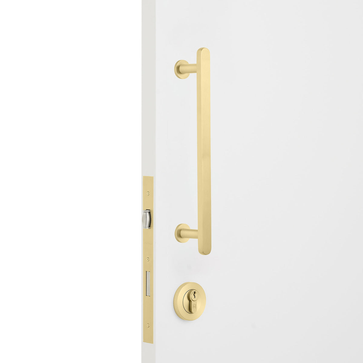 Satin Brass Roller Lock Kit - Imogen Pull