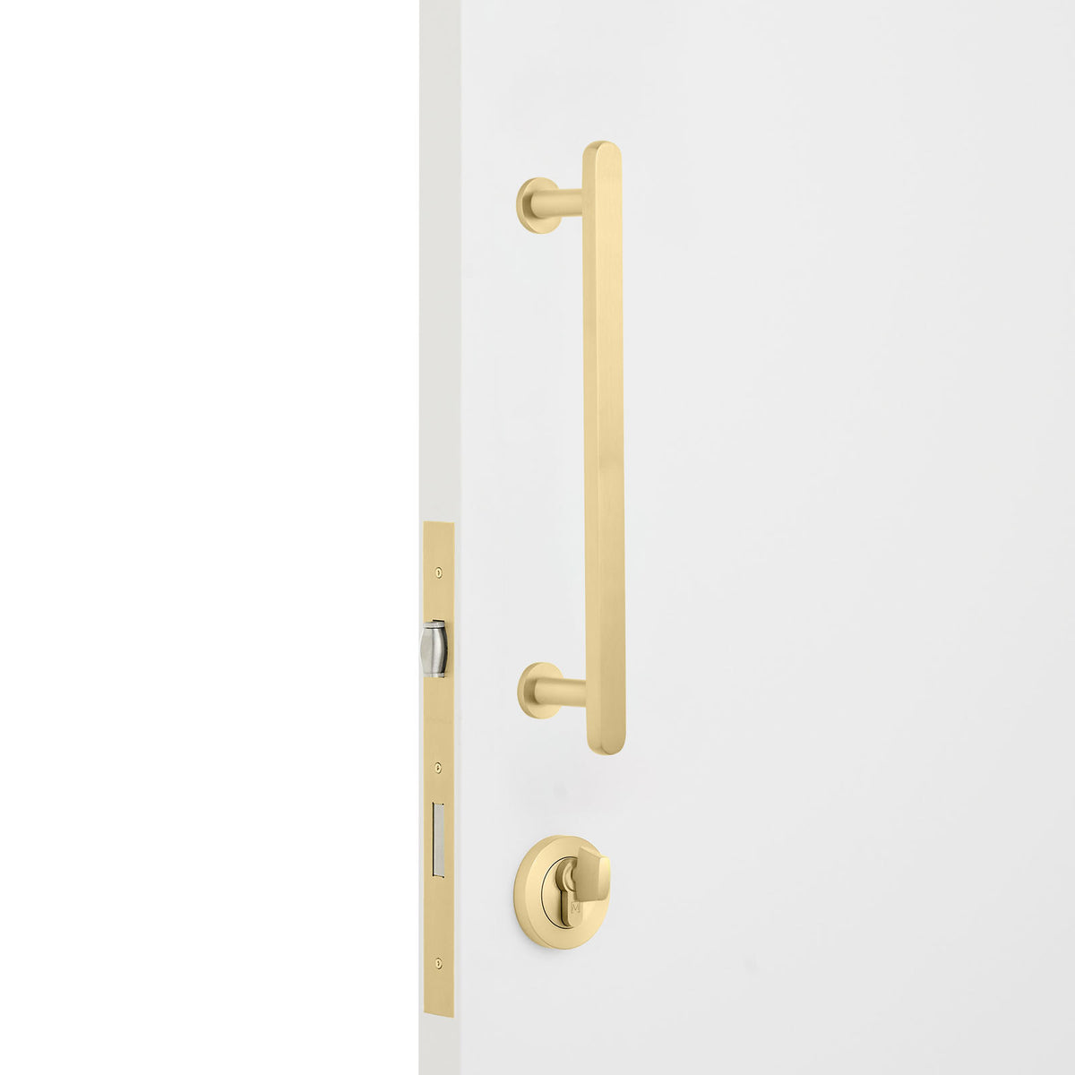 Satin Brass Roller Lock Kit - Imogen Pull