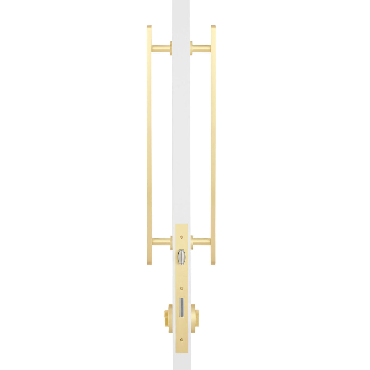 Satin Brass Roller Lock Kit - Imogen Pull