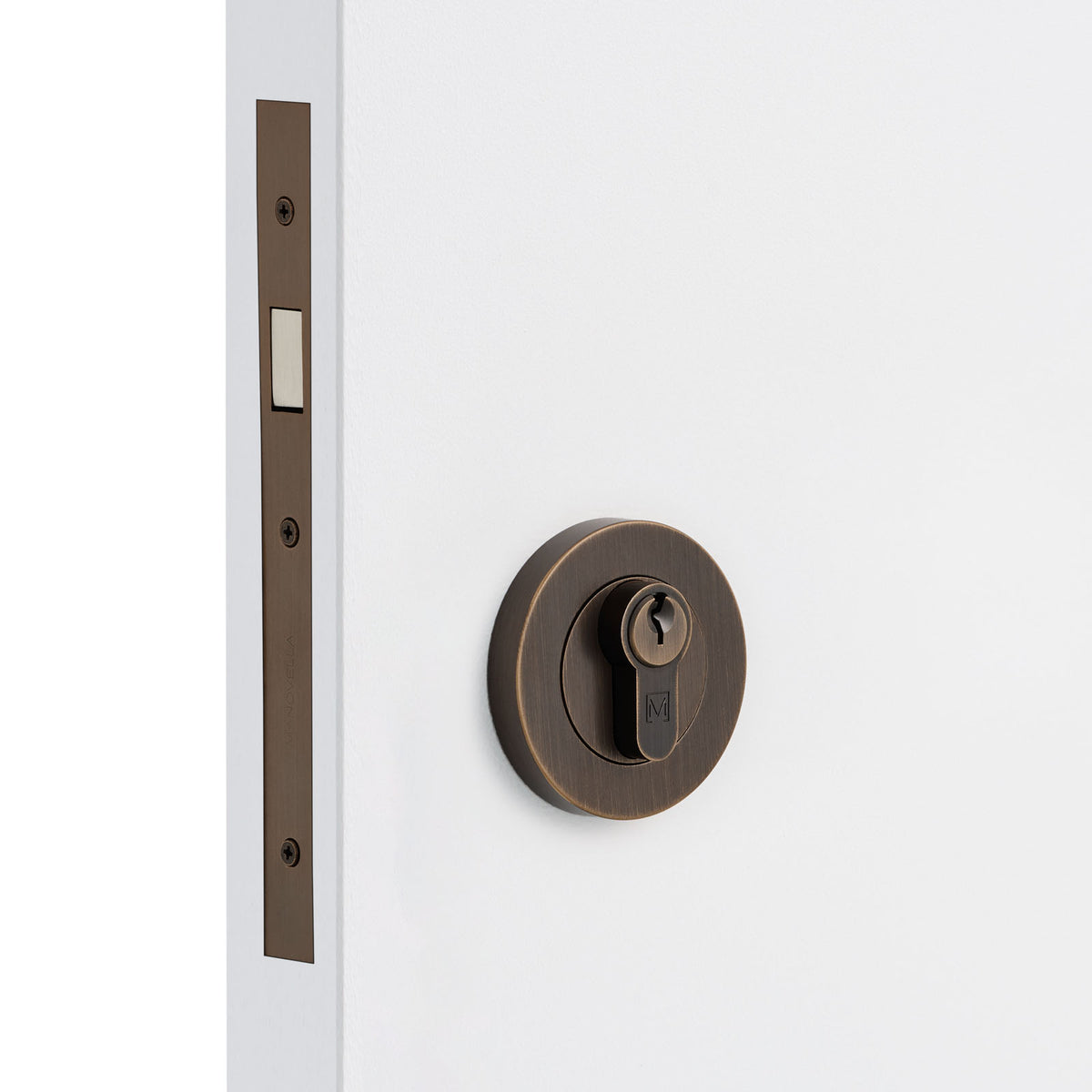 Aged Brass Sliding Door Lock Kit