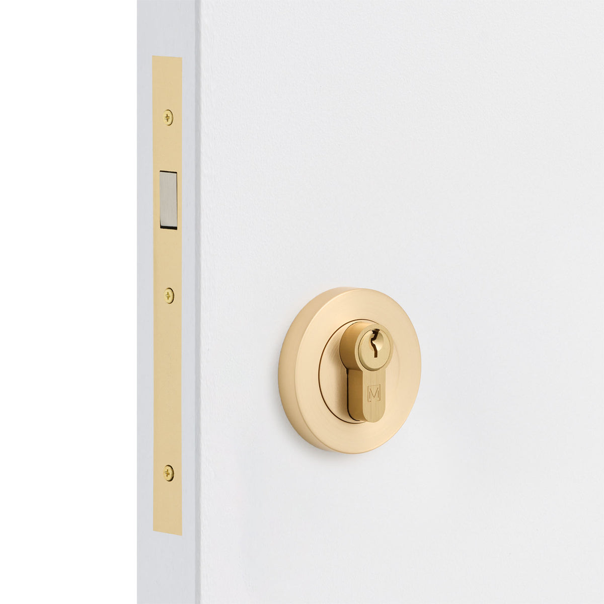 Satin Brass Sliding Door Lock Kit
