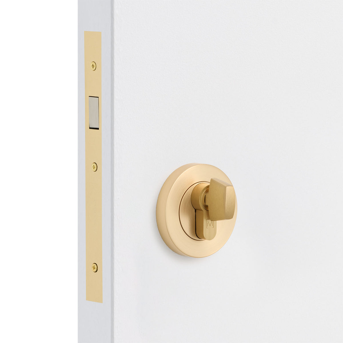 Satin Brass Sliding Door Lock Kit