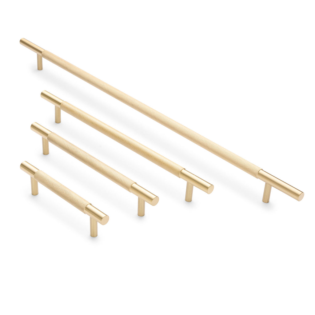 Brushed Brass Knurled Drawer Pull - Charmian