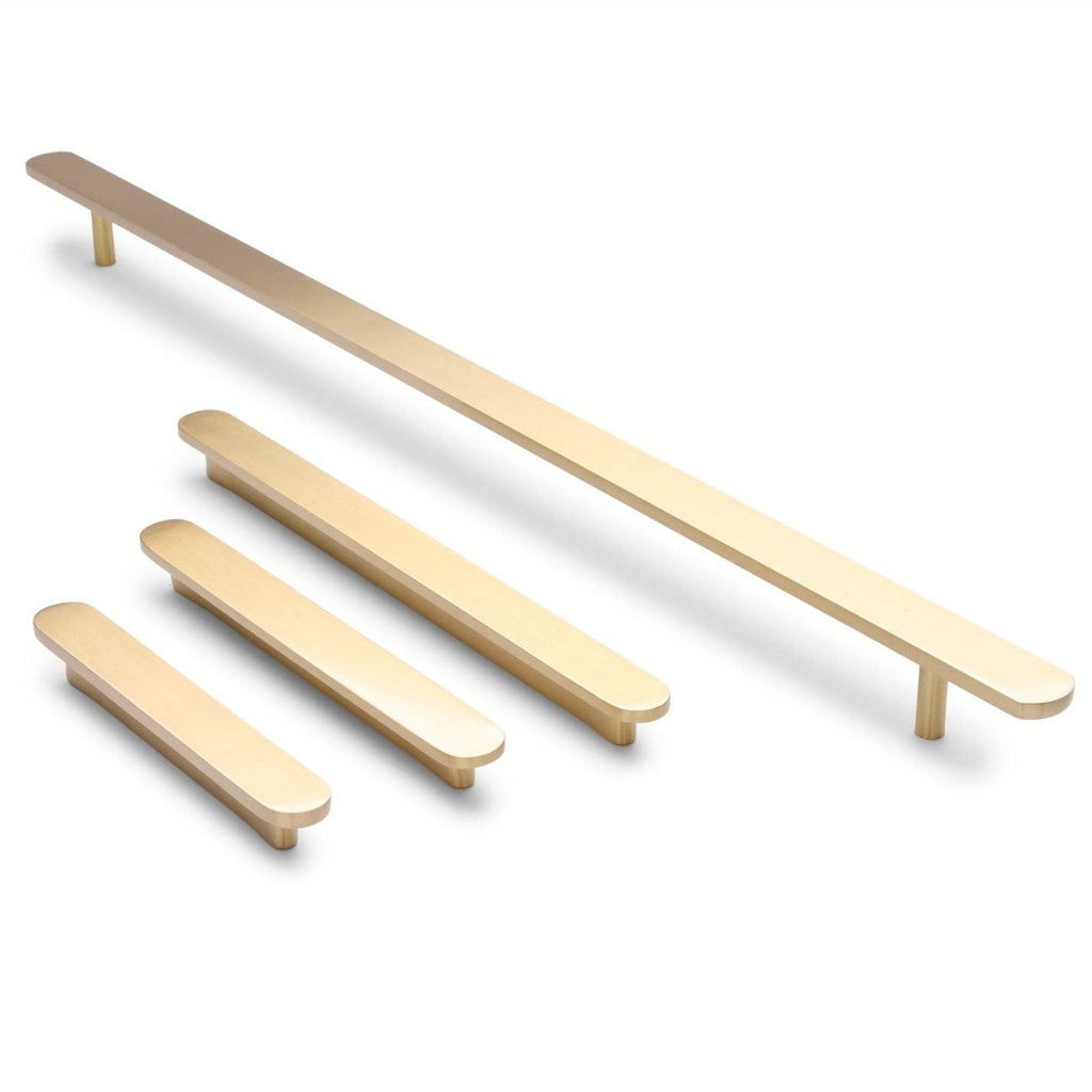 Brushed Brass Oval Profile Cabinet Pull - Imogen