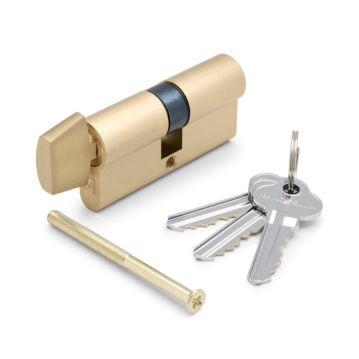 Satin Brass High Security Turn Snib 5 Pin Euro Cylinder