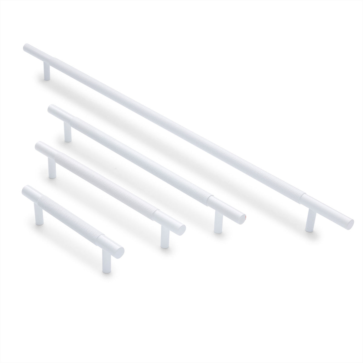 White Knurled Drawer Pull - Charmian