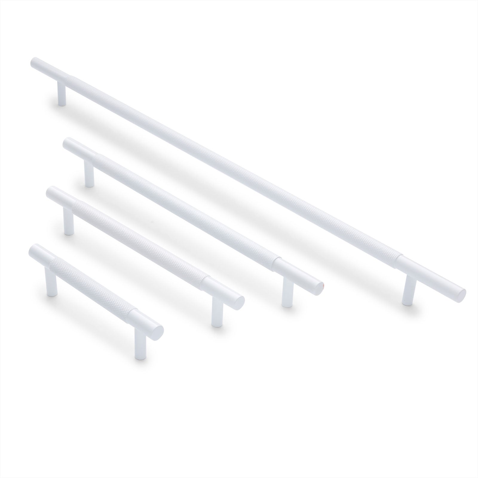 Charmian White Knurled Drawer Pull | Manovella Large (280mm overall) Charmian White Knurled Drawer Pull | Manovella Large (280mm overall)