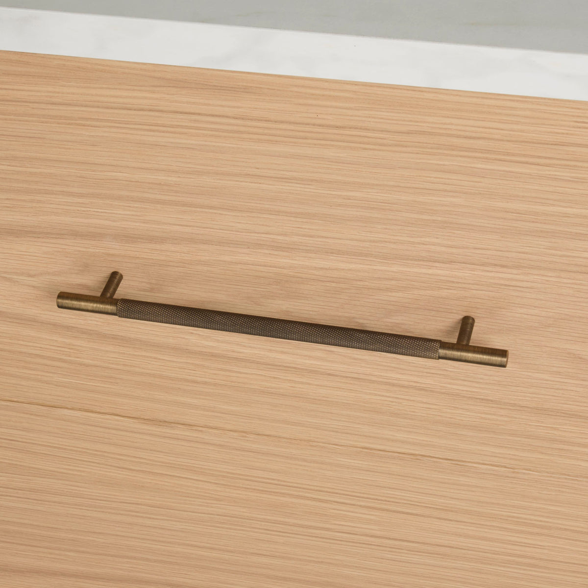 Aged Brass Knurled Drawer Pull - Charmian