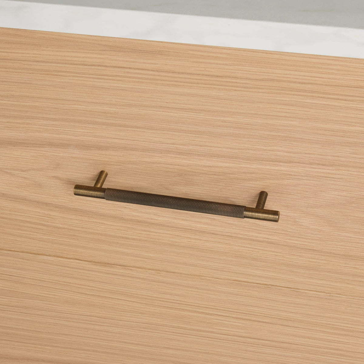 Aged Brass Knurled Drawer Pull - Charmian