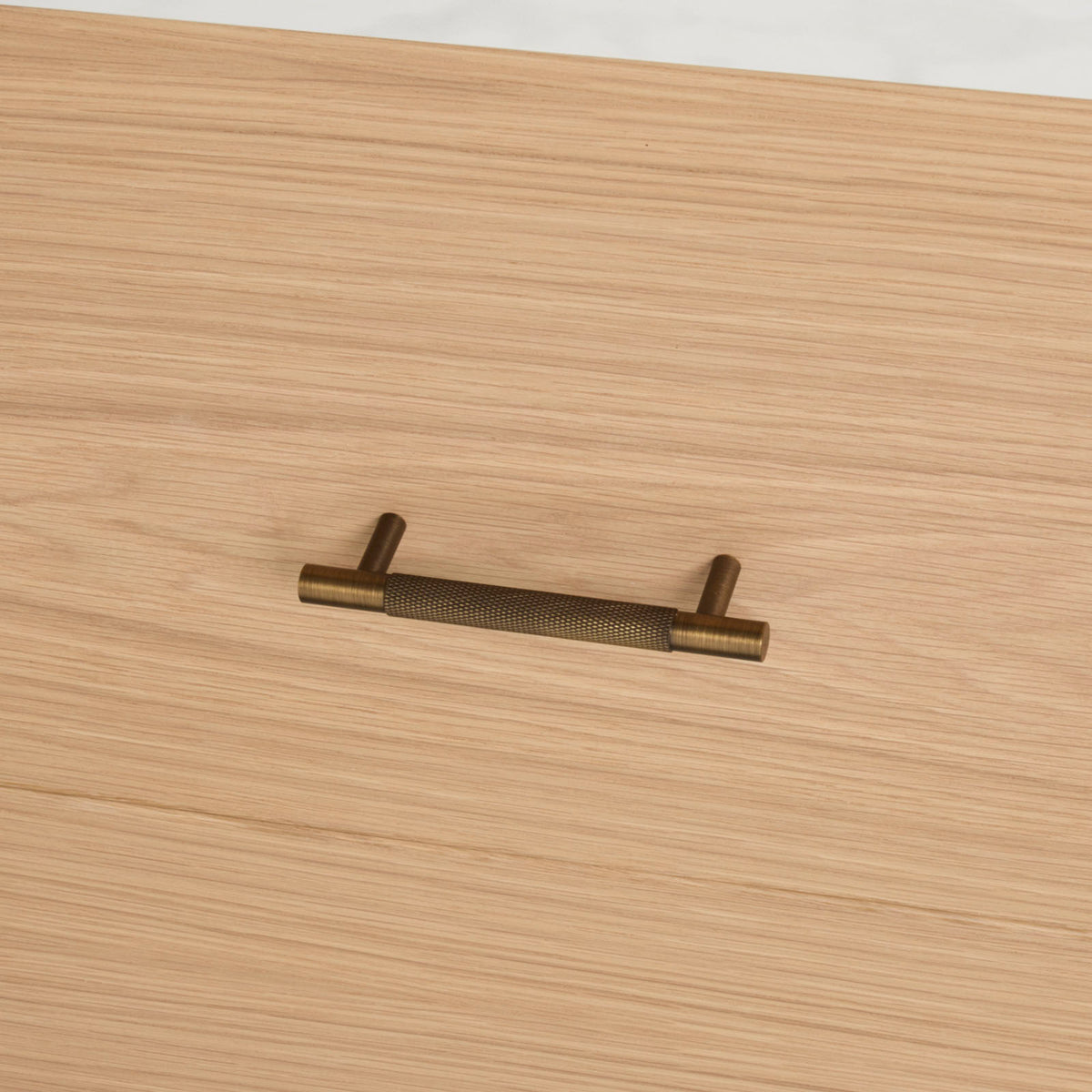Aged Brass Knurled Drawer Pull - Charmian