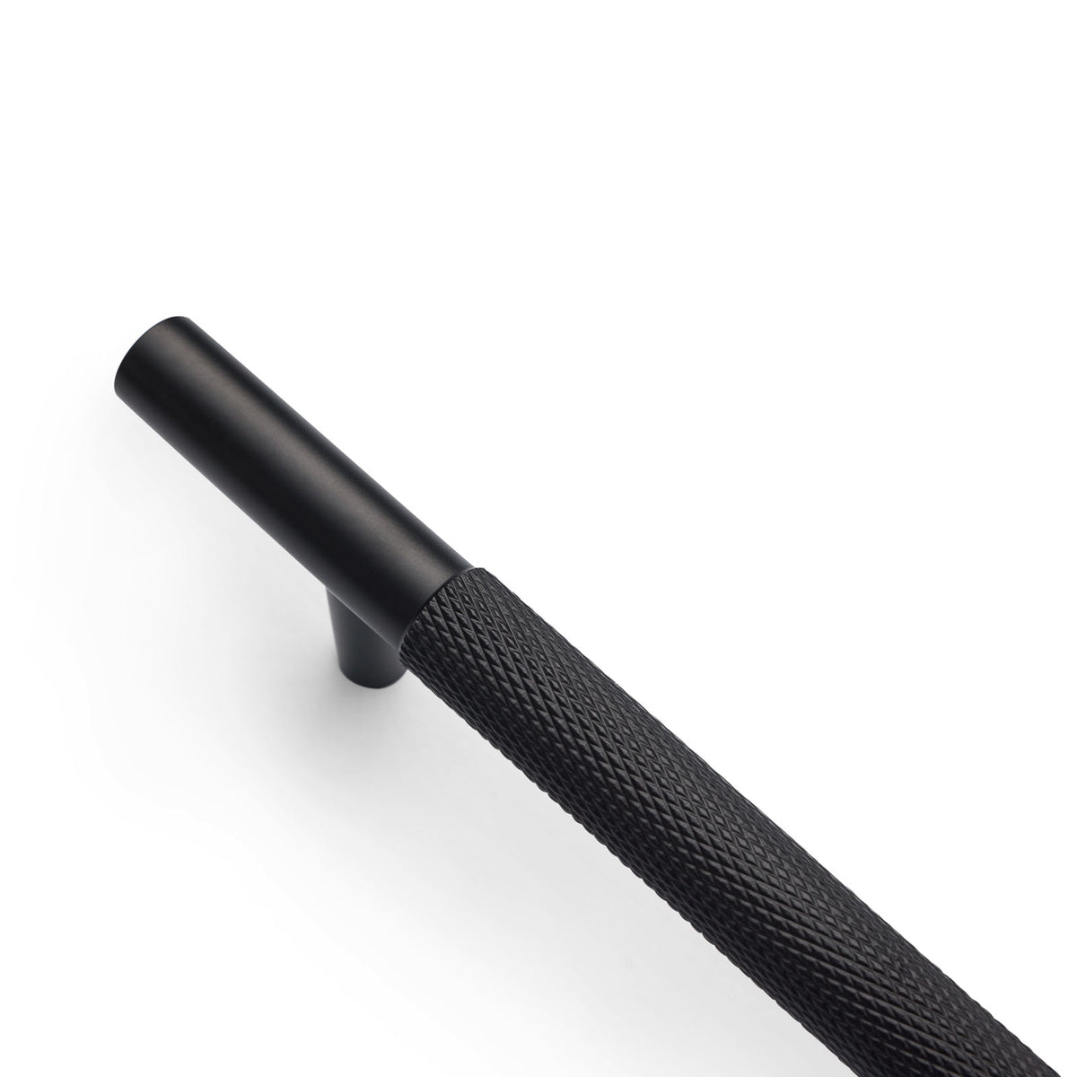 Matt Black Knurled Drawer Pull - Charmian