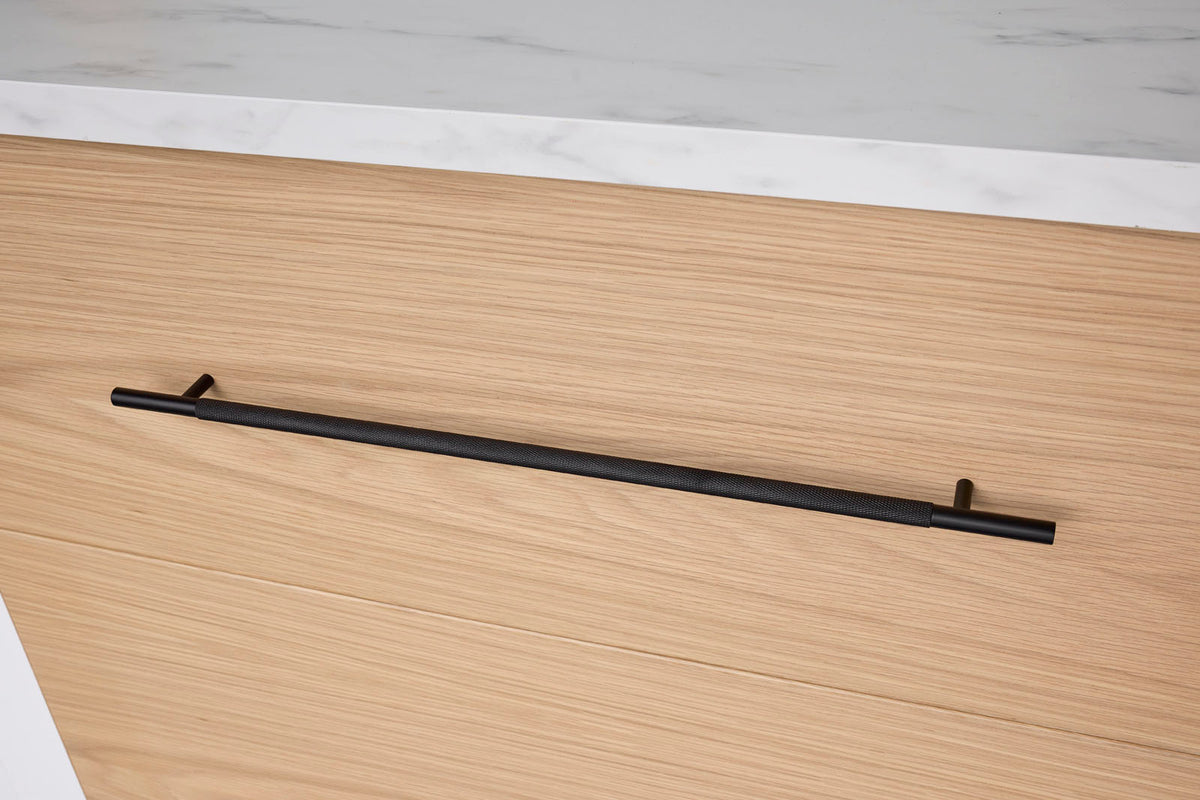 Matt Black Knurled Drawer Pull - Charmian
