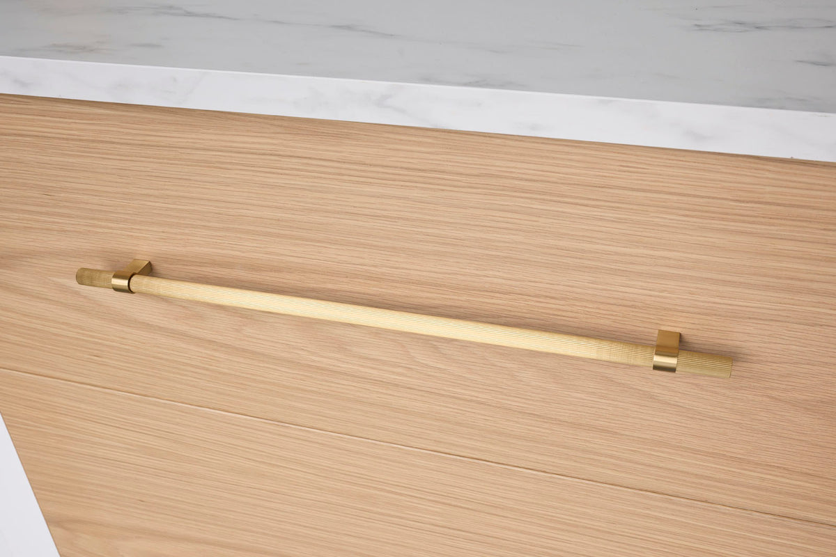 Brushed Brass Fluted Pull - Cassandra