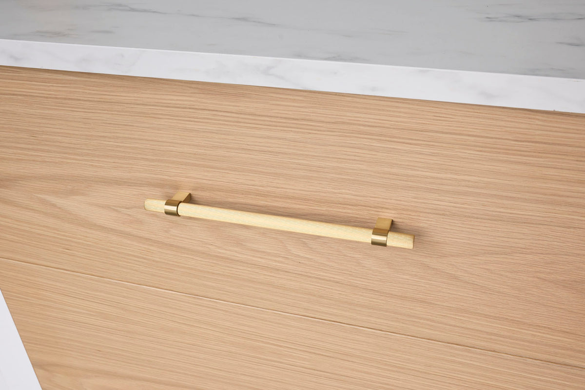 Brushed Brass Fluted Pull - Cassandra