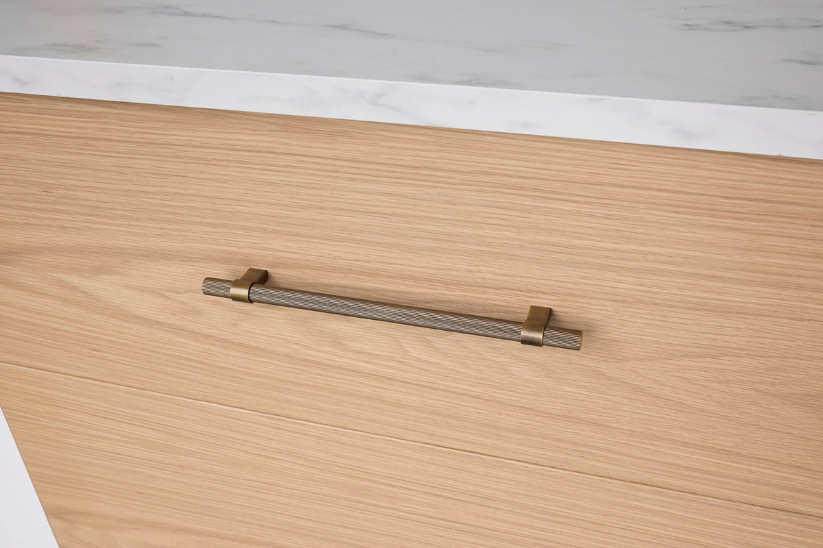 Aged Brass Fluted Pull - Cassandra