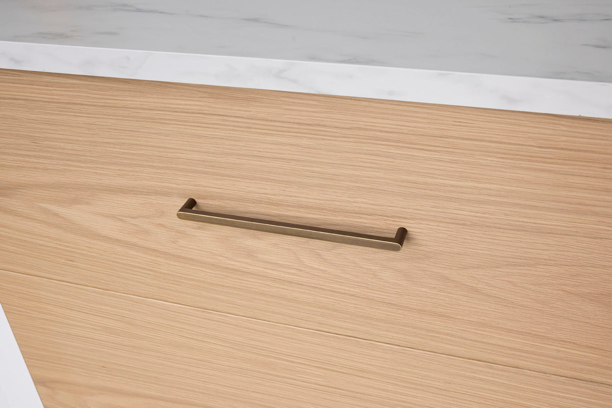 Aged Brass Straight Profile Cabinet Pull - Clio