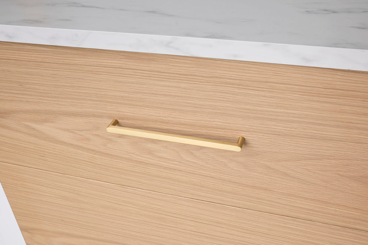 Brushed Brass Straight Profile Cabinet Pull - Clio