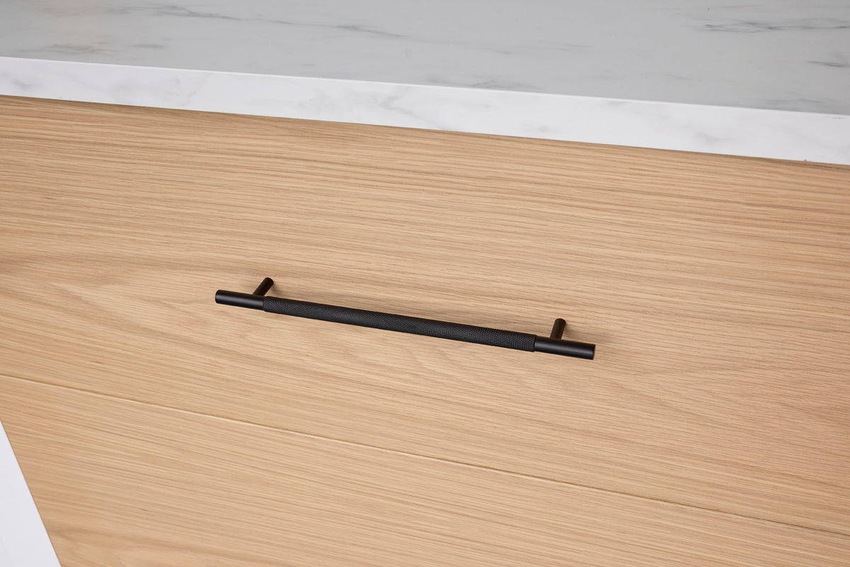 Matt Black Knurled Drawer Pull - Charmian