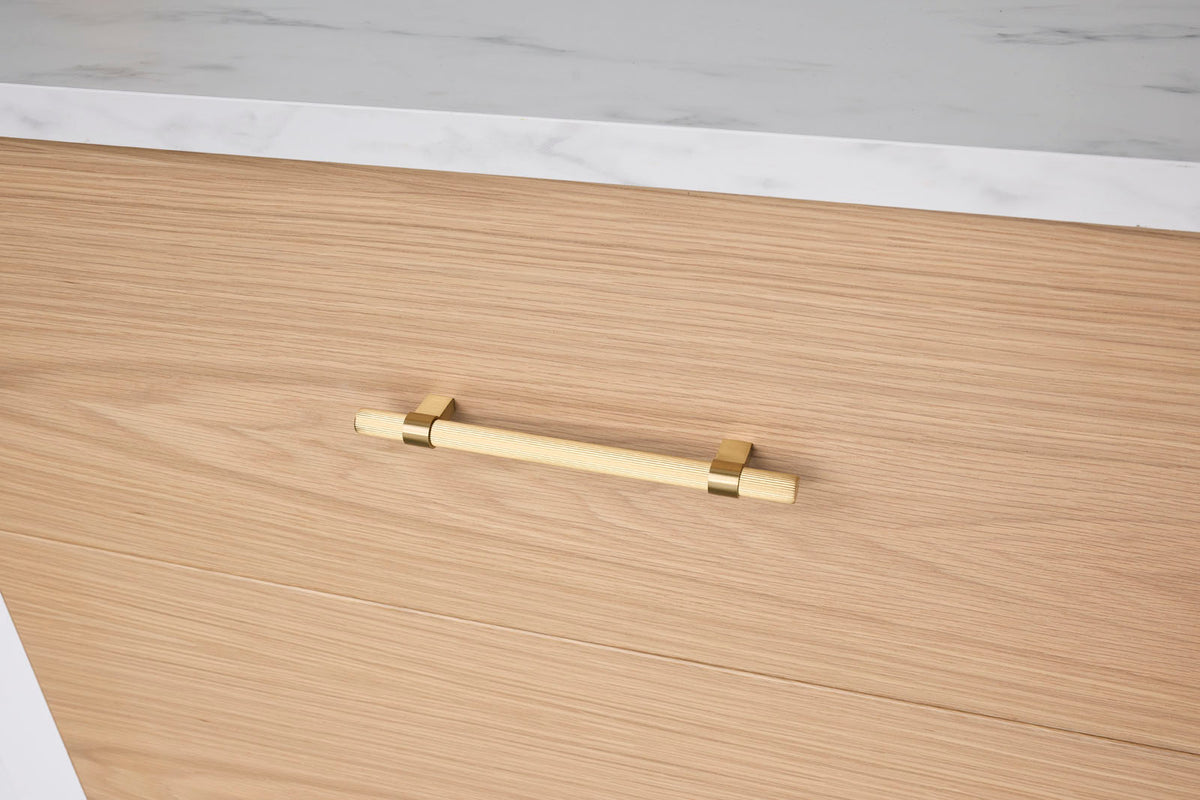 Brushed Brass Fluted Pull - Cassandra