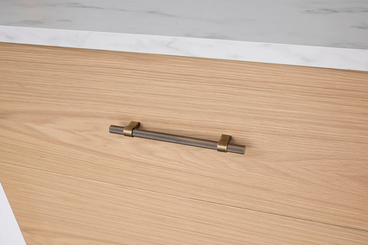 Aged Brass Fluted Pull - Cassandra