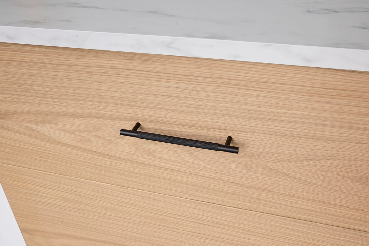 Matt Black Knurled Drawer Pull - Charmian