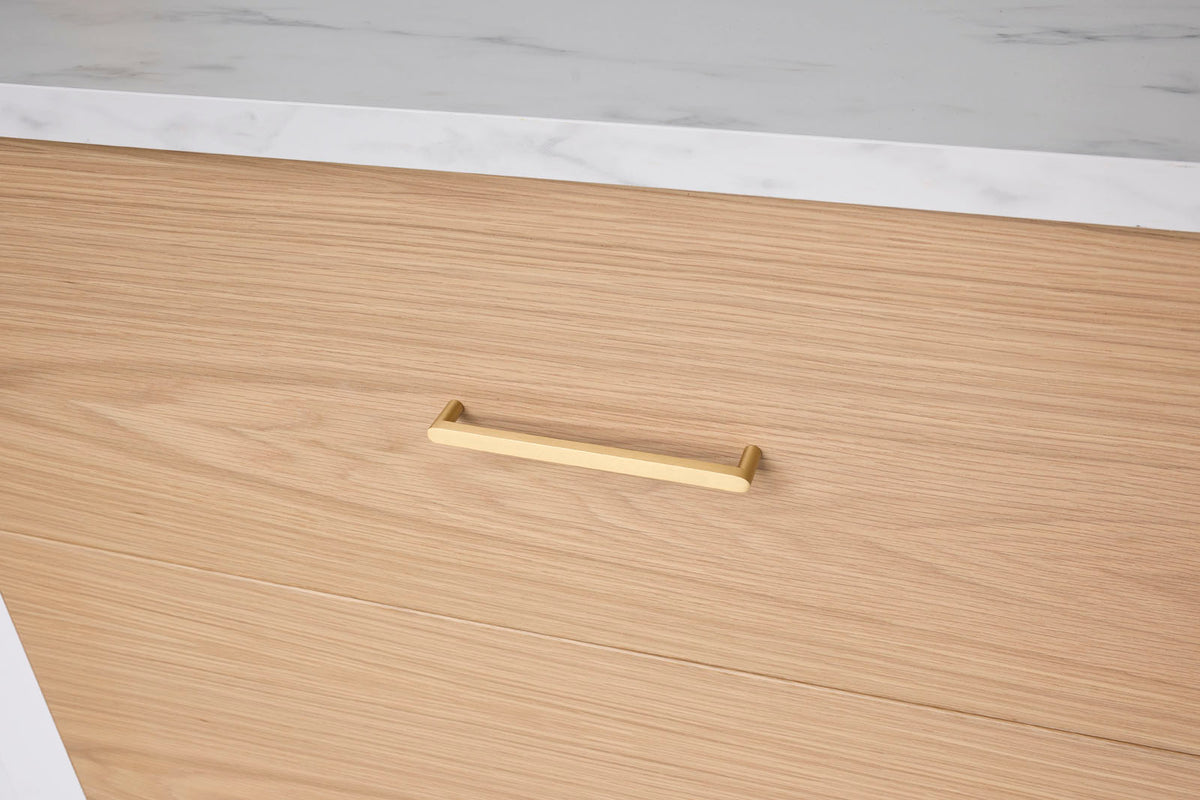 Brushed Brass Straight Profile Cabinet Pull - Clio