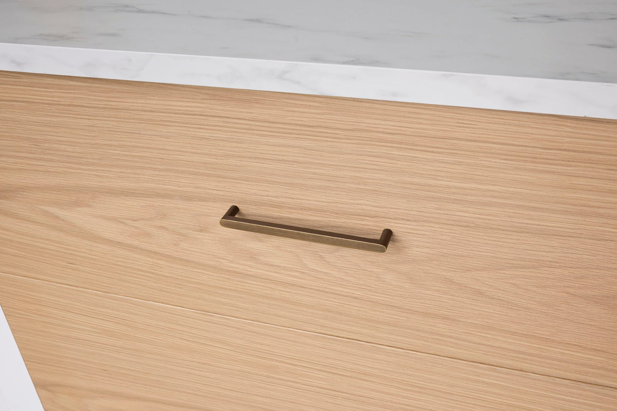Aged Brass Straight Profile Cabinet Pull - Clio