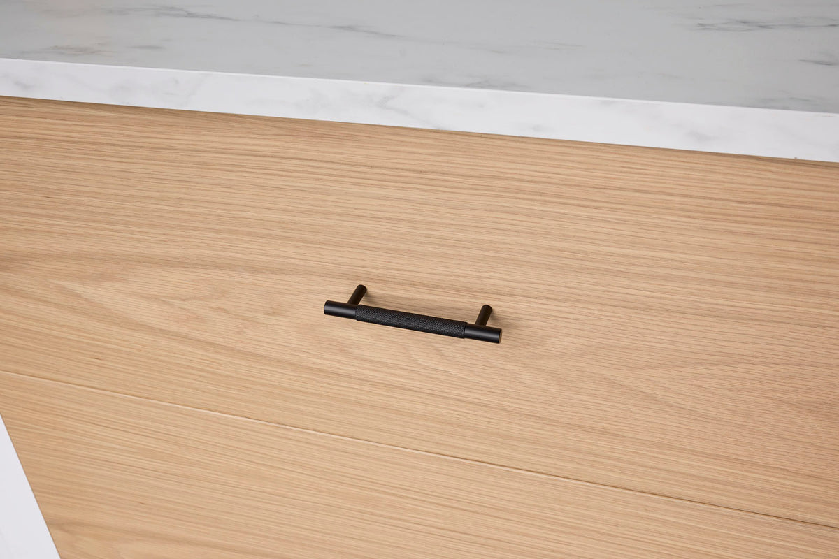 Matt Black Knurled Drawer Pull - Charmian