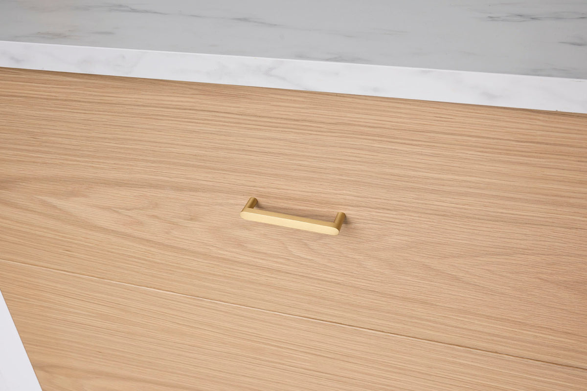 Brushed Brass Straight Profile Cabinet Pull - Clio
