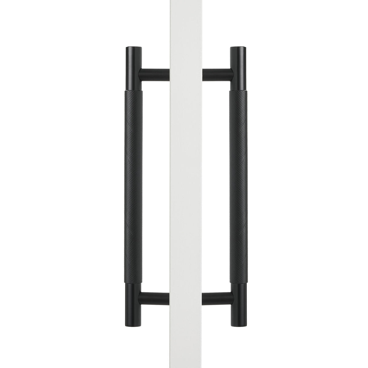 Matt Black Knurled Back to Back Door Pull - Charmian