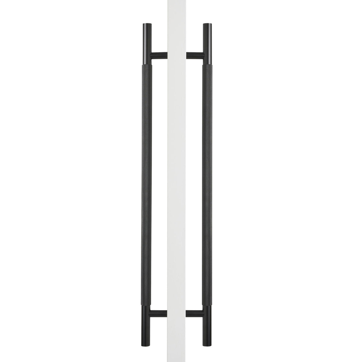 Matt Black Knurled Back to Back Door Pull - Charmian