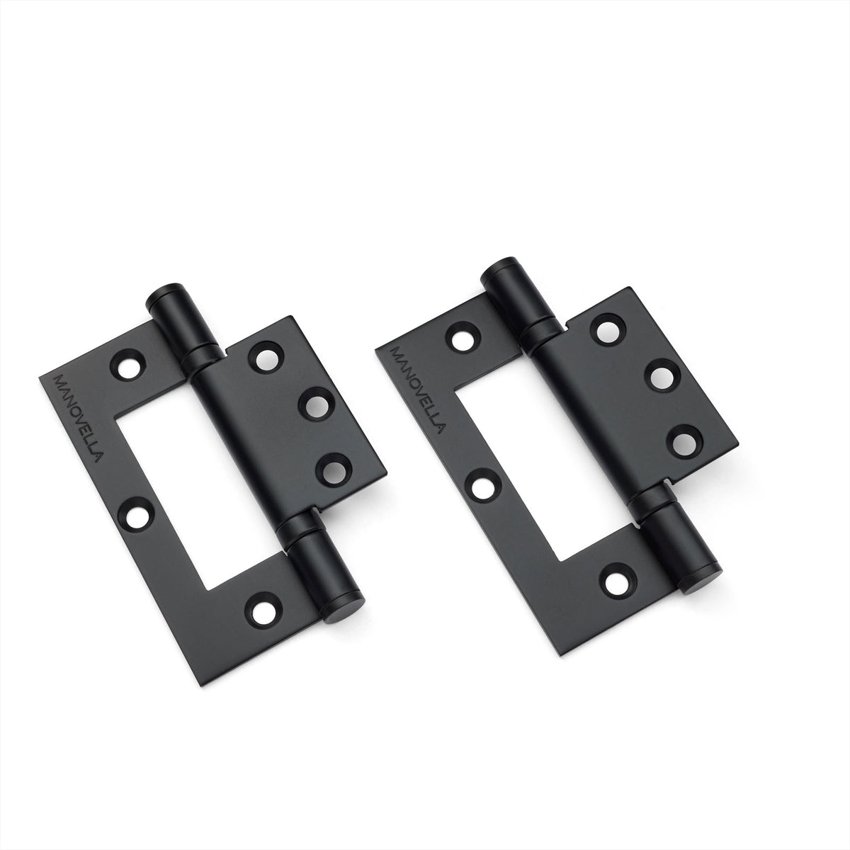 Matt Black Ball Bearing Fast Fix Hinge (Pair) 100mm x 70mm