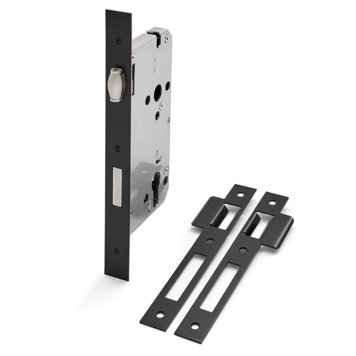 Matt Black Euro Roller Mortice Lock 316SS (85mm Pitch 60mm Backset)
