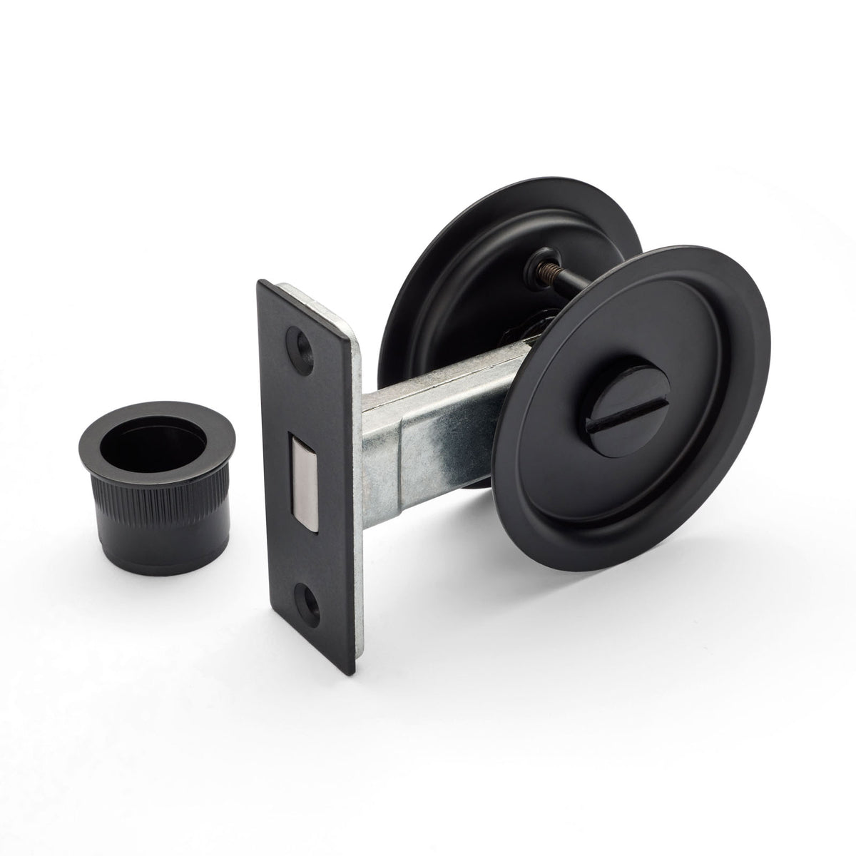 Matt Black Round Sliding Cavity Privacy Lock