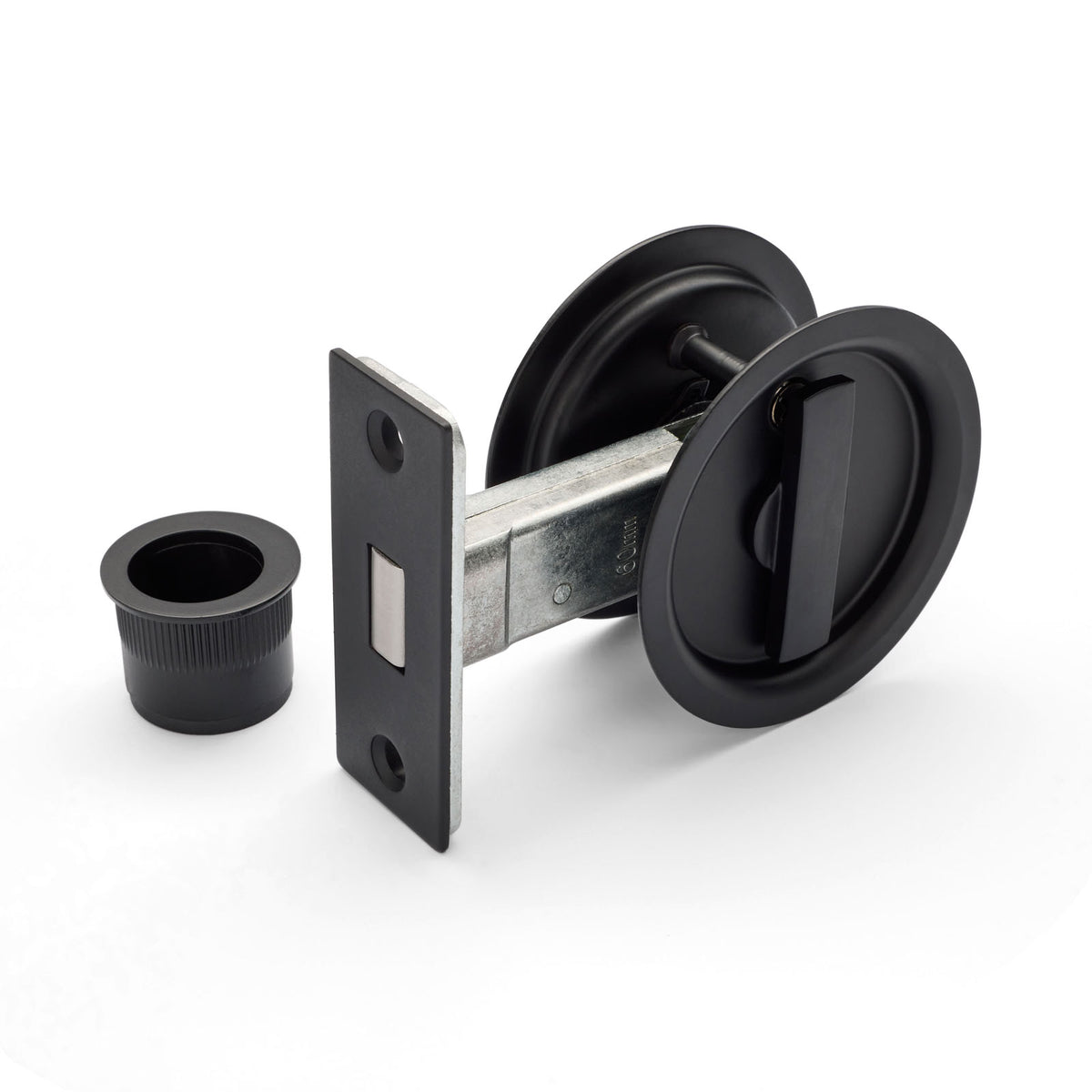 Matt Black Round Sliding Cavity Privacy Lock