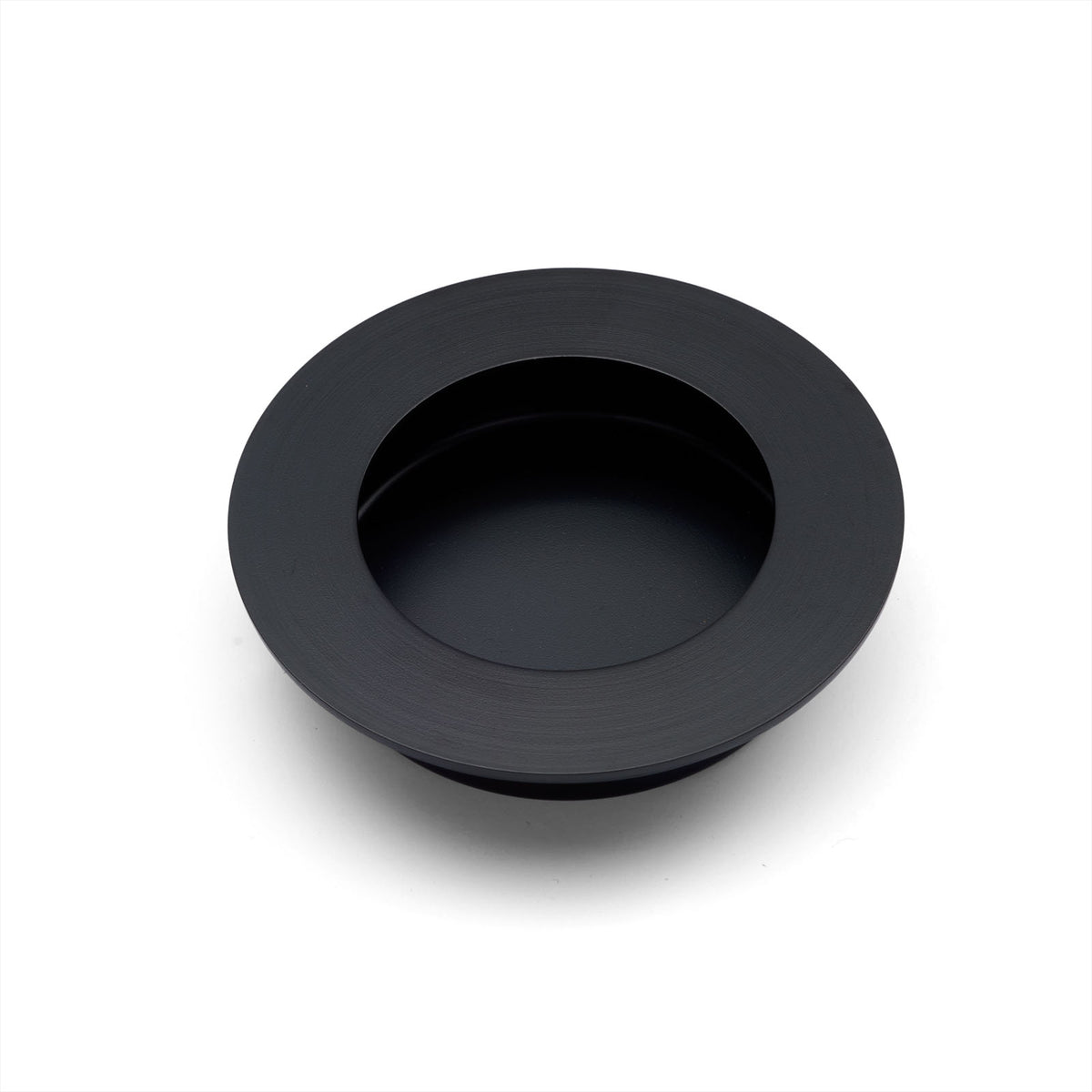 Matt Black Sliding Door Round Flush Pull 65mm